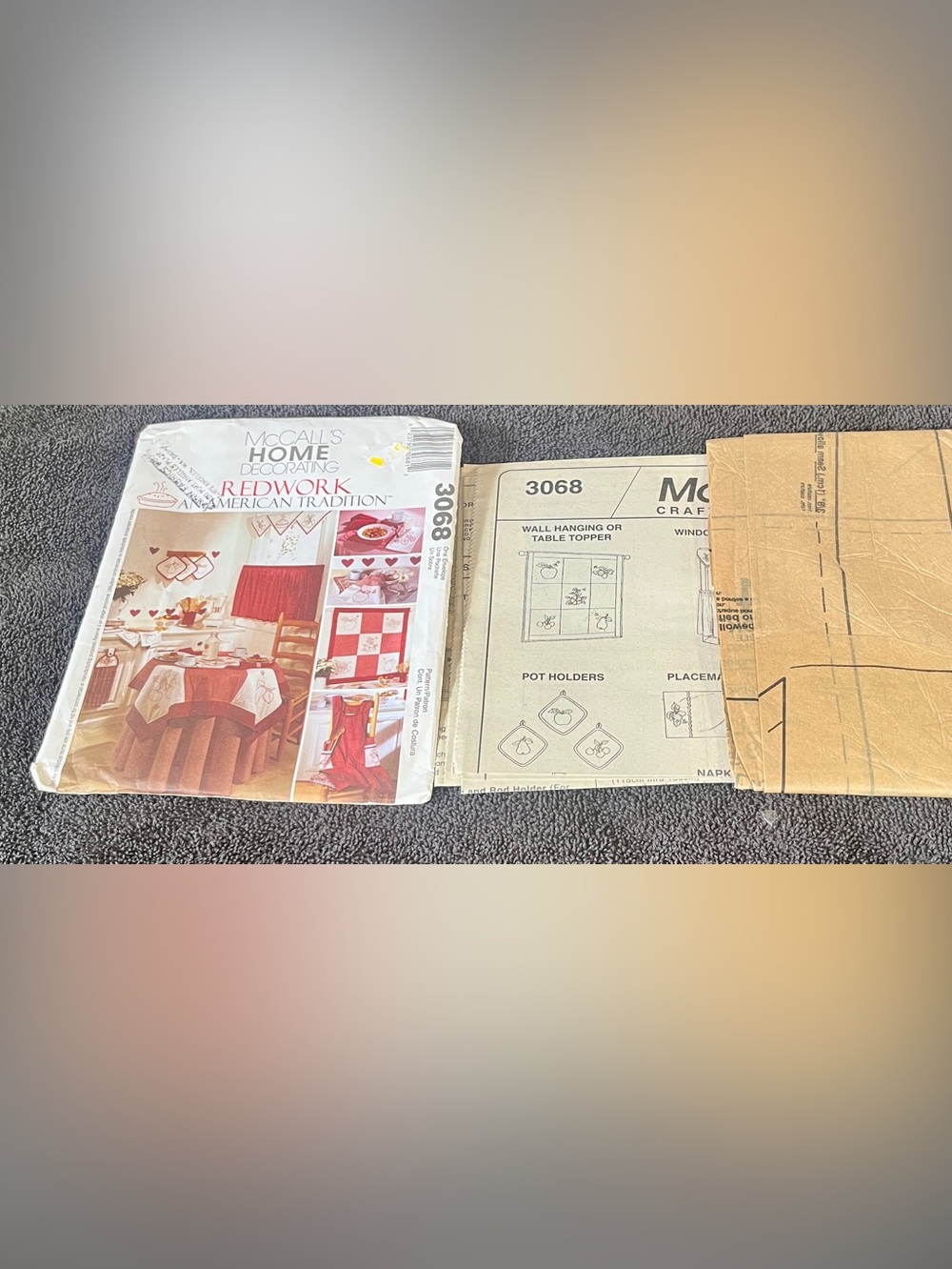 McCall's Home Decorating Redwork An American Tradition Pattern 3068